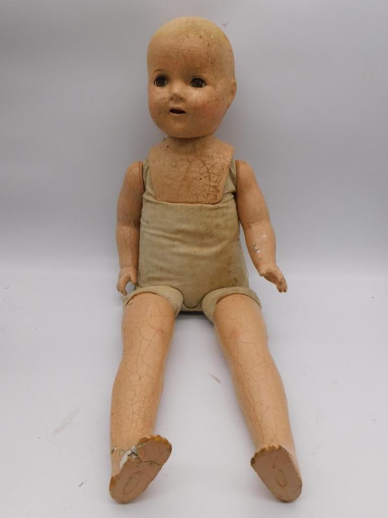 ANTIQUE COMPOSITION BABY DOLL NO ATTIRE (1 of 3)