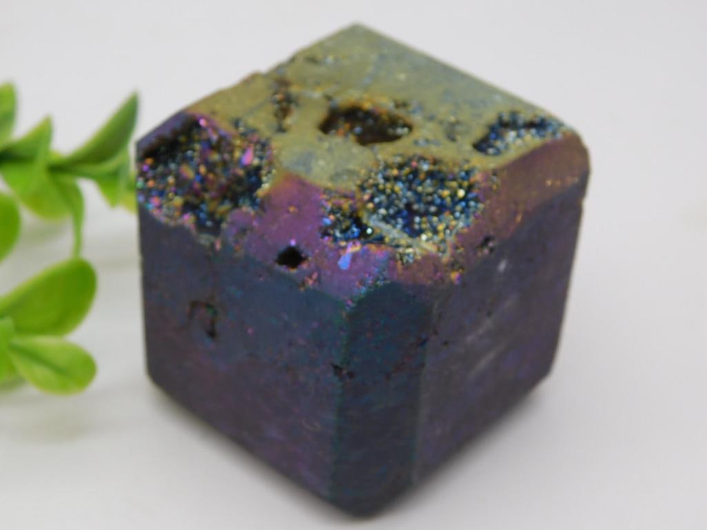 DRUZY TITANIUM CUBE ROCK STONE LAPIDARY SPECIMEN (1 of 4)