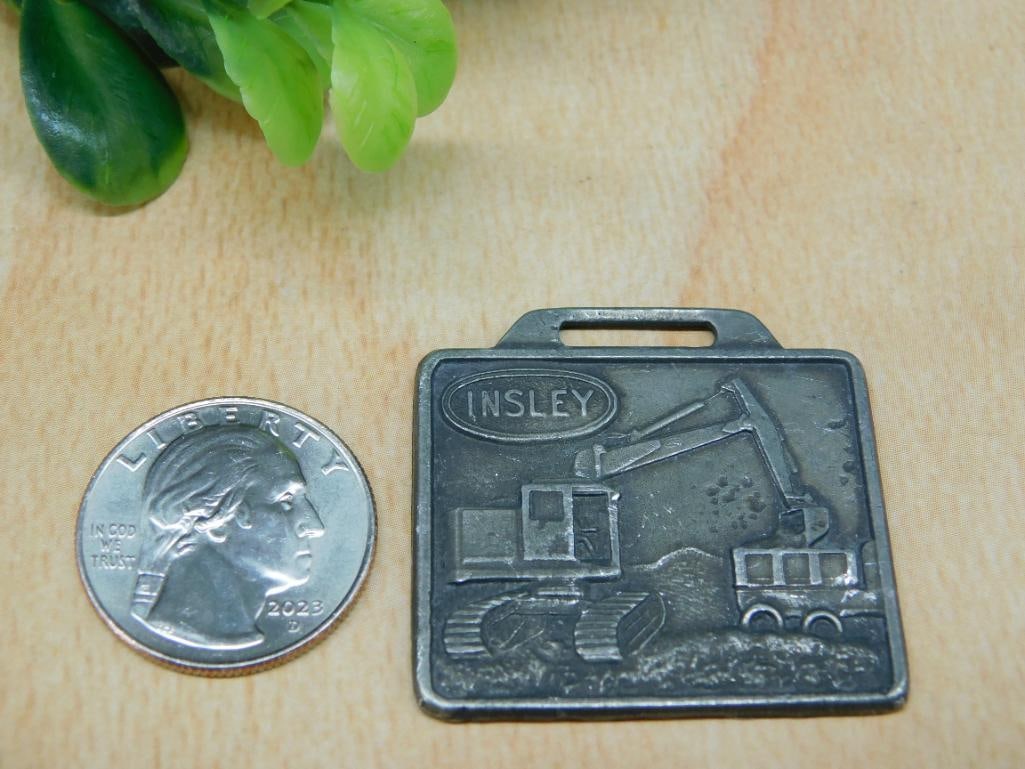 Insley Excavator Metal Watch Fob, Carr Equipment Co. (1 of 3)