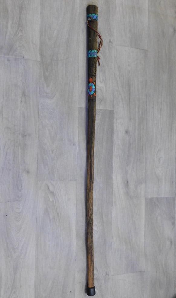 HANDCARVED WOODEN WALKING STICK VINTAGE ANTIQUE (1 of 6)