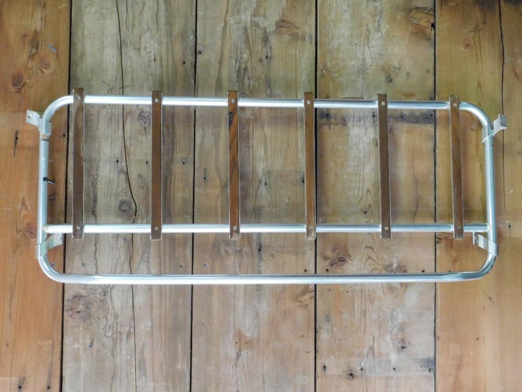 RARE MUSTANG CHROME LUGGAGE TRAVEL RACK VINTAGE ANTIQUE (1 of 10)