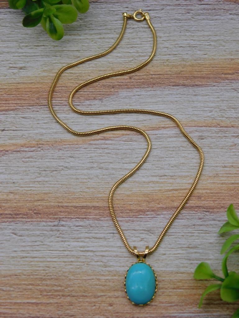 GENUINE STONE PENDANT ON CHAIN NECKLACE ROCK STONE LAPIDARY SPECIMEN (1 of 3)