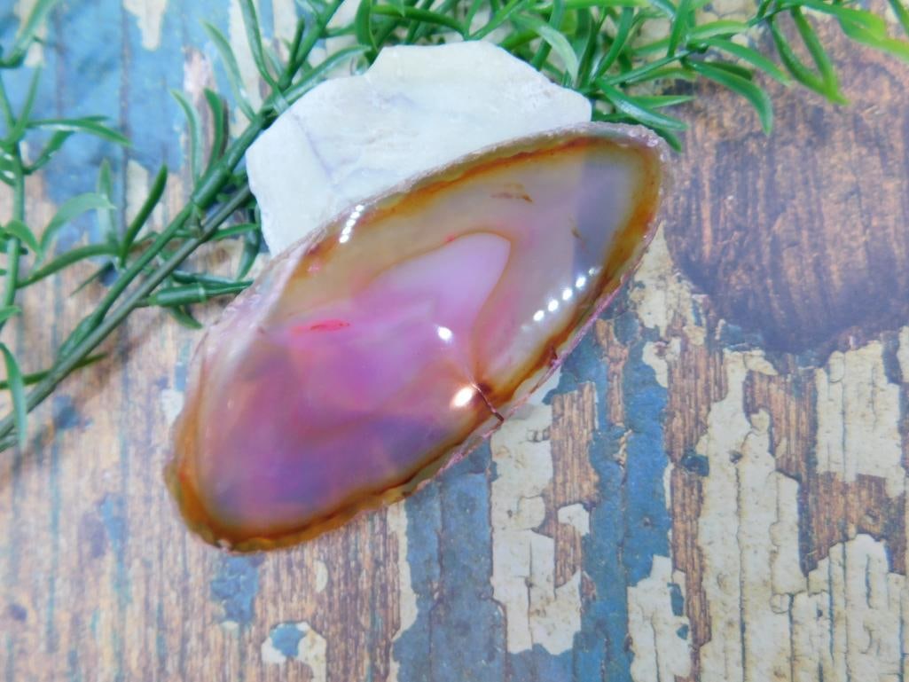 AGATE SLICE ROCK STONE LAPIDARY SPECIMEN (1 of 2)