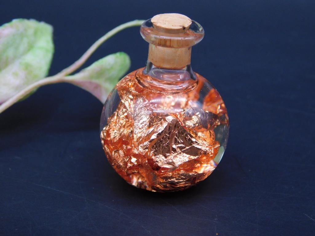 Glass Sphere with Embedded Copper Foil and Cork Stopper (1 of 2)