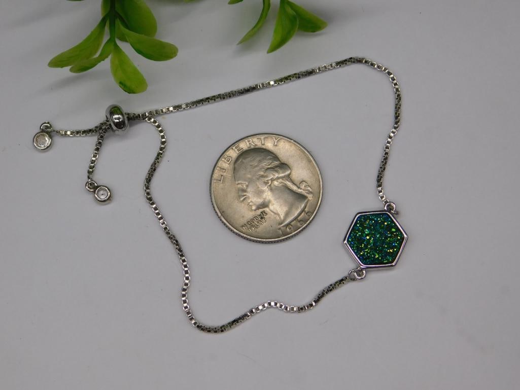 Adjustable Druzy Quartz Bracelet - 2