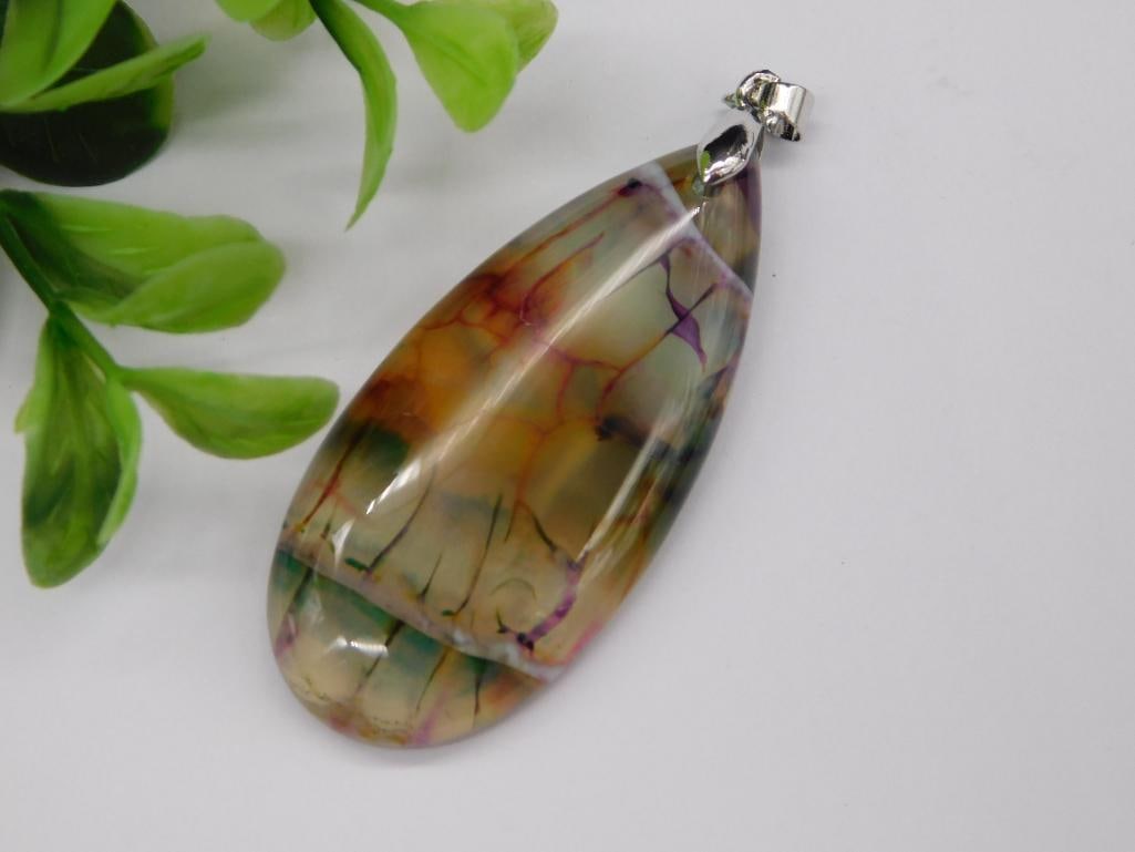 C AGATE PENDANT ROCK STONE LAPIDARY SPECIMEN (1 of 2)
