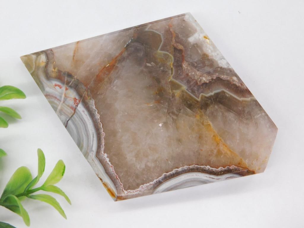 B AGATE GEOMETRIC SLAB ROCK STONE LAPIDARY SPECIMEN (1 of 2)