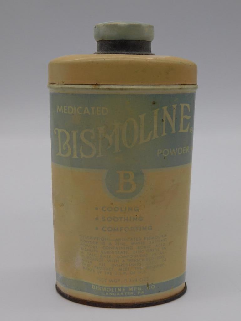 VINTAGE BISMOLINE MEDICATED POWDER TIN CONTAINER (1 of 2)