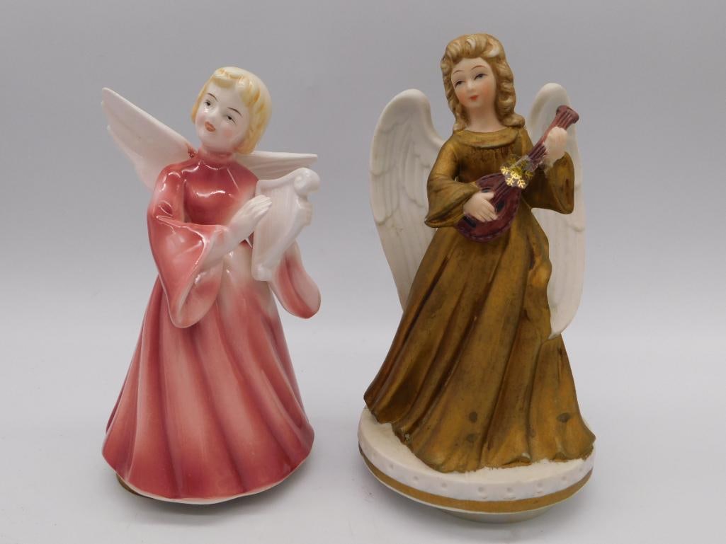 VINTAGE ANGEL FIGURINES ANTIQUE DECOR LOT OF 2 (1 of 4)