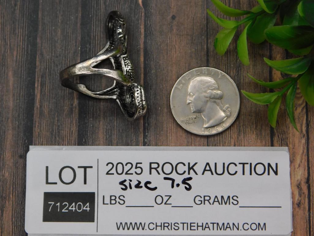 LIZARD RING SIZE 7.5 ROCK STONE LAPIDARY SPECIMEN - 2