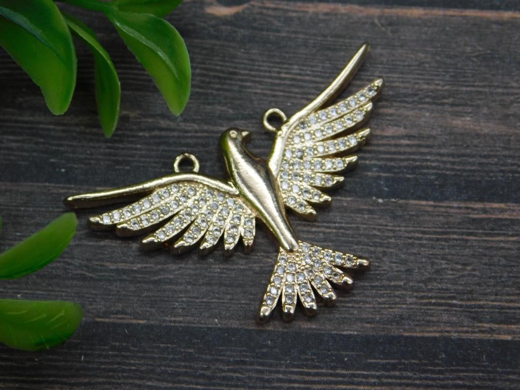 RHINESTONE BIRD PENDANT: RHINESTONE BIRD PENDANT