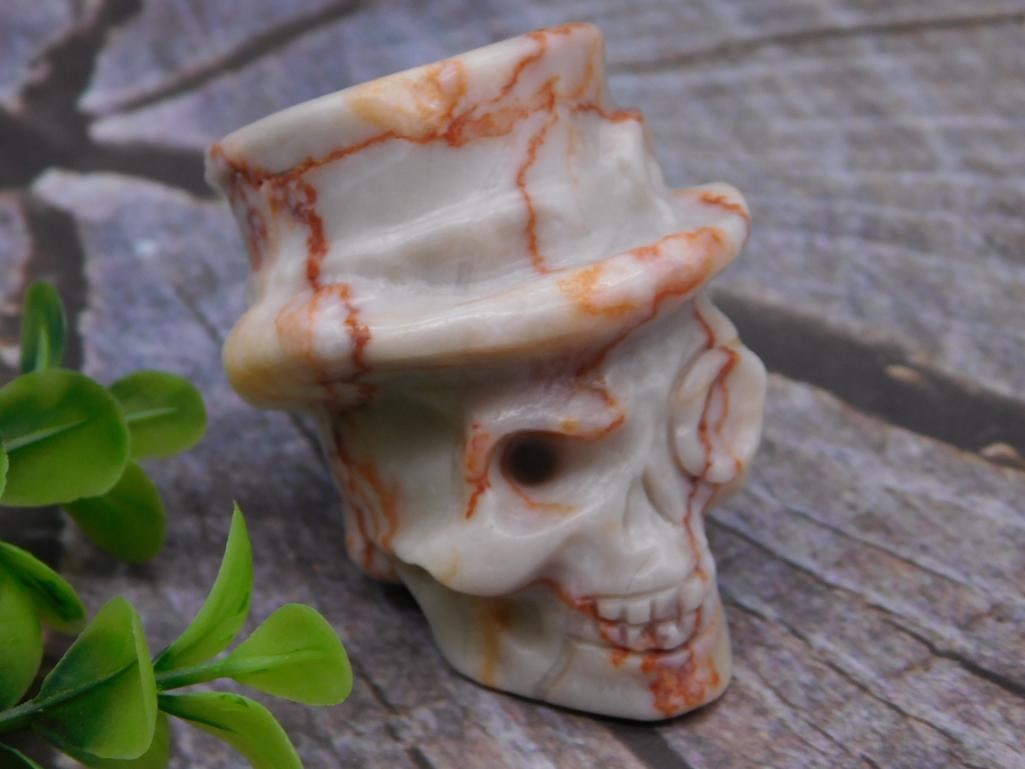 AGATE STEAMPUNK SKULL WITH HAT ROCK STONE LAPIDARY SPECIMEN (1 of 2)