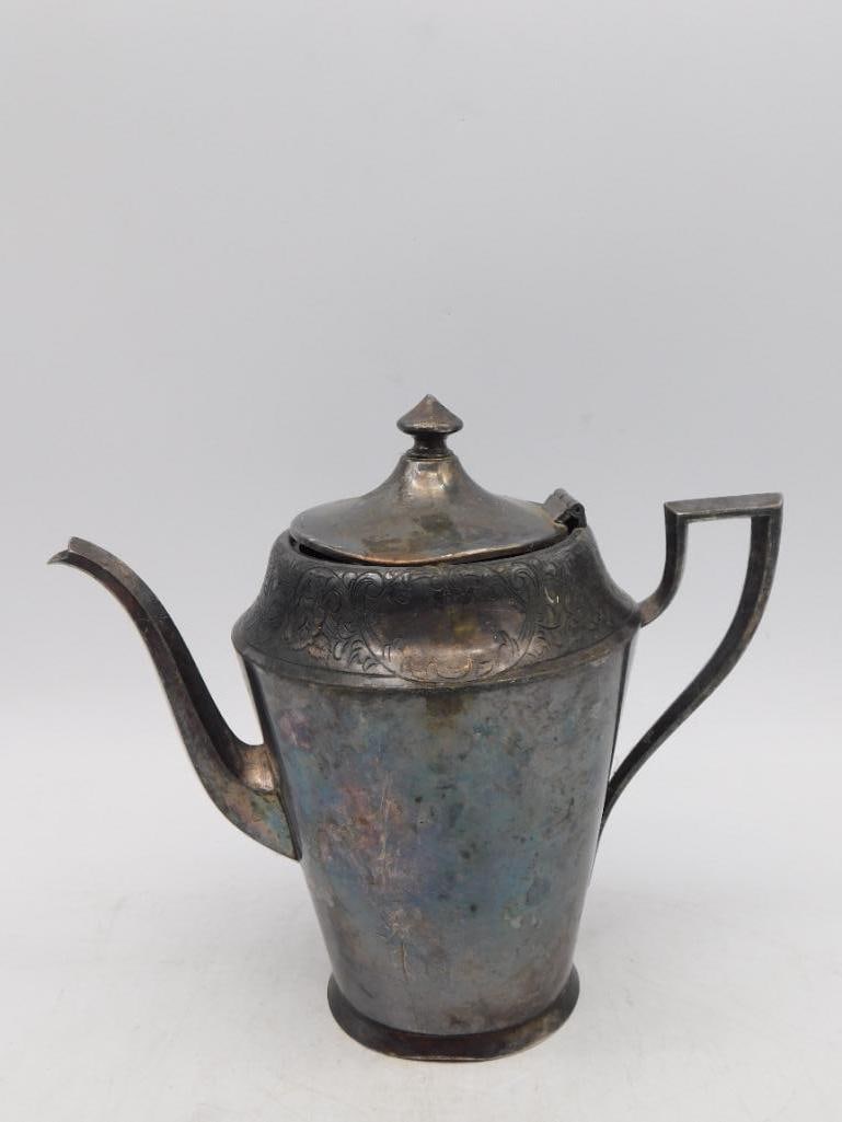 SILVER-PLATED TEAPOT ART DECO SCROLL DESIGN - 2