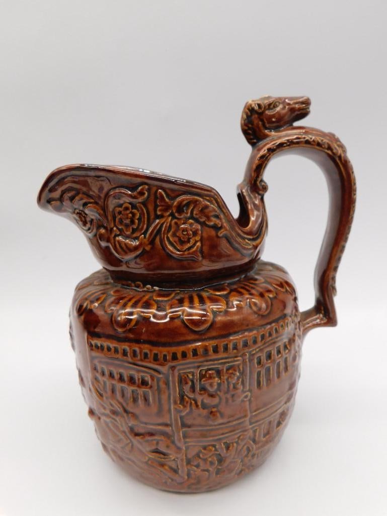 VINTAGE ARTHUR WOOD ROCKINGHAM GLAZE PITCHER (1 of 3)
