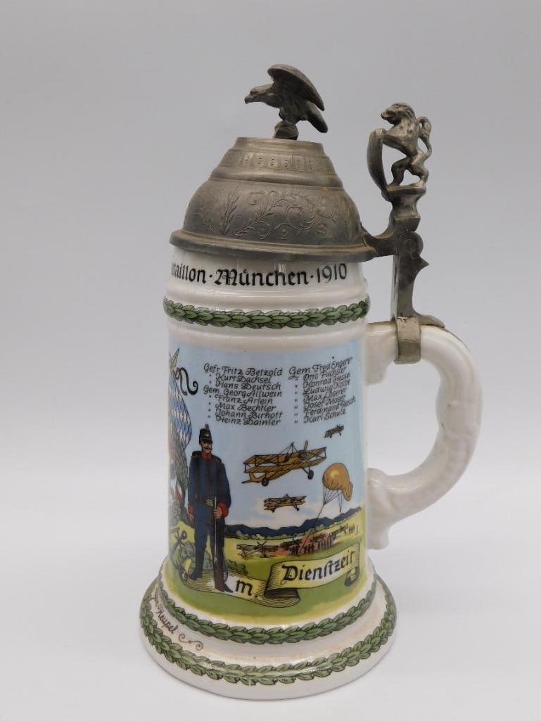GERMAN RESERVISTENKRUG DECORATIVE REGIMENTAL BEER STEIN (1 of 2)