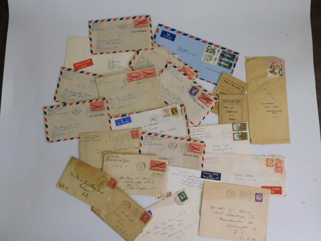 B VINTAGE COLLECTION OF AIR MAIL ENVELOPES AND POSTAL COVERS ANTIQUE EPHEMERA (1 of 7)