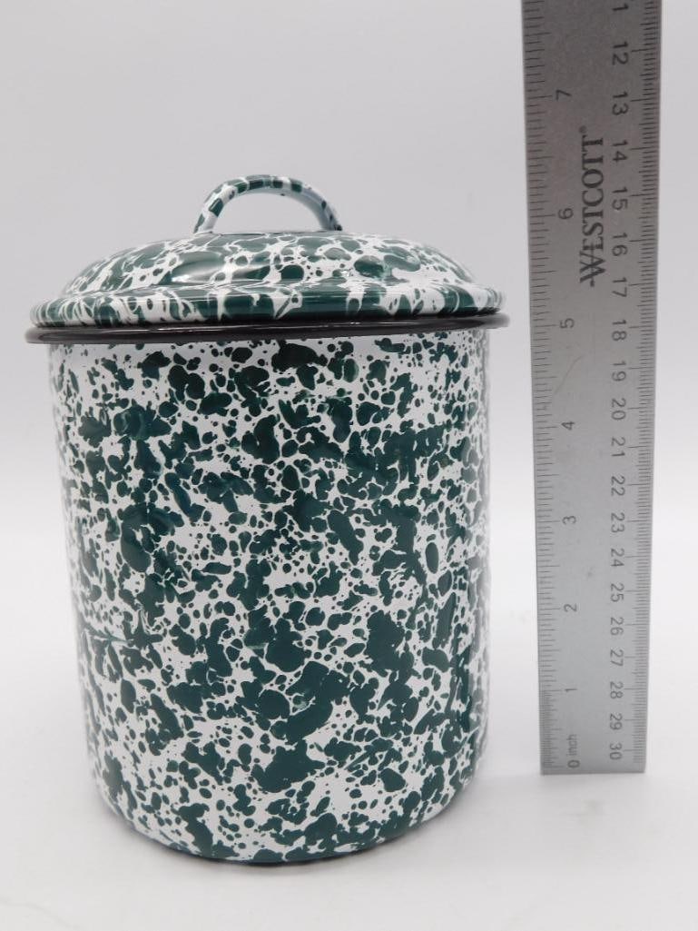 SPECKLED ENAMELWARE CANNISTER SPLATTERWARE - 4