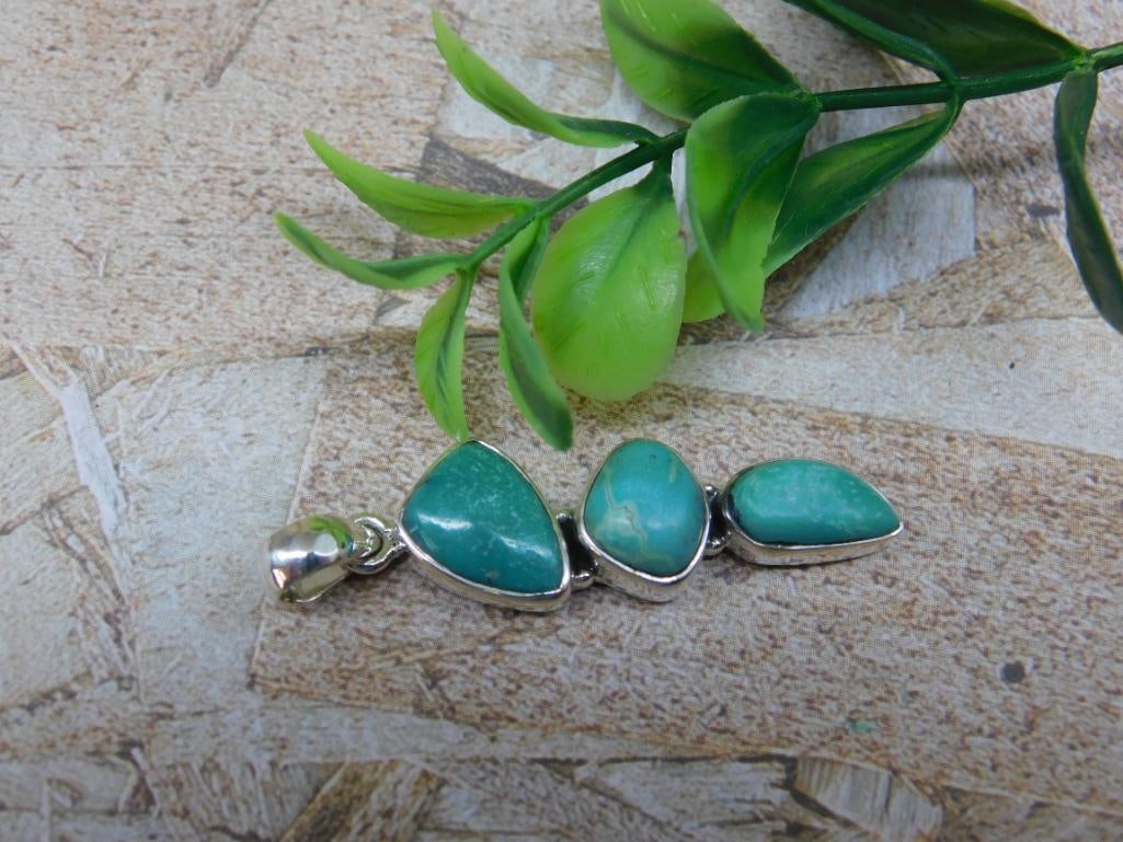 STERLING SILVER PENDANT ROCK STONE LAPIDARY SPECIMEN (1 of 2)