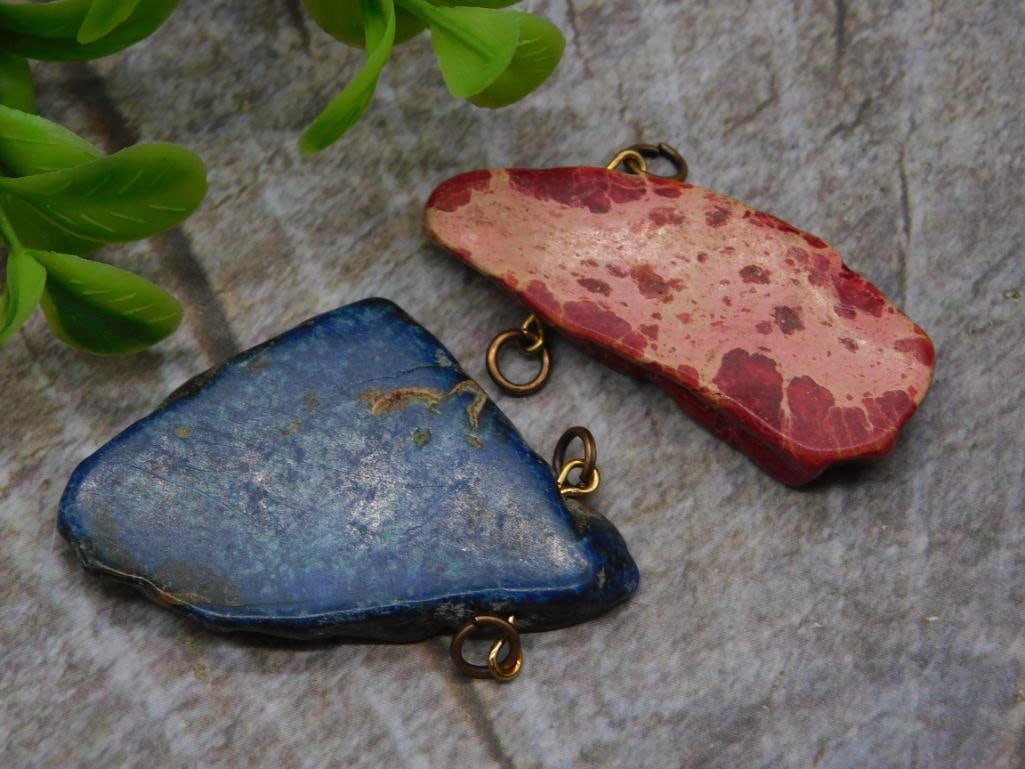 IMPRESSION JASPER PENDANTS ROCK STONE LAPIDARY SPECIMEN (1 of 2)