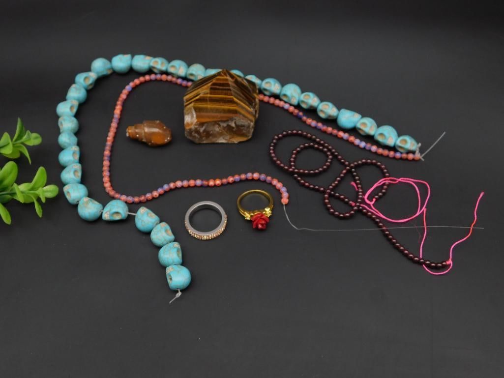 MIXED LOT ROCK STONE LAPIDARY SPECIMEN: MIXED LOT ROCK STONE LAPIDARY SPECIMEN