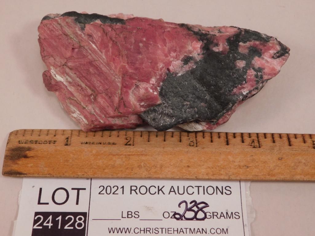 GEM RHODONITE ROCK STONE LAPIDARY SPECIMEN - 2