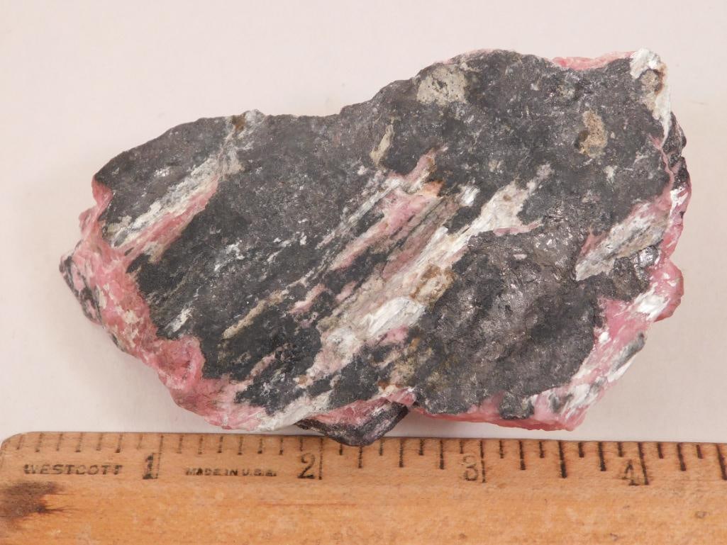 GEM RHODONITE ROCK STONE LAPIDARY SPECIMEN - 3