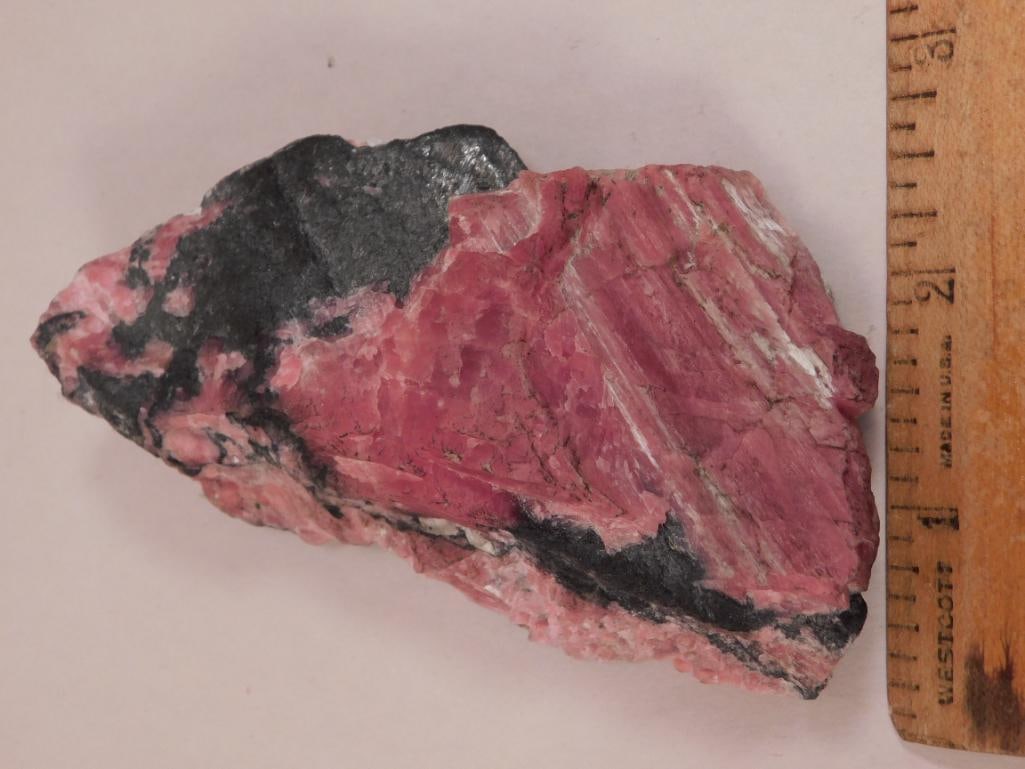 GEM RHODONITE ROCK STONE LAPIDARY SPECIMEN - 4