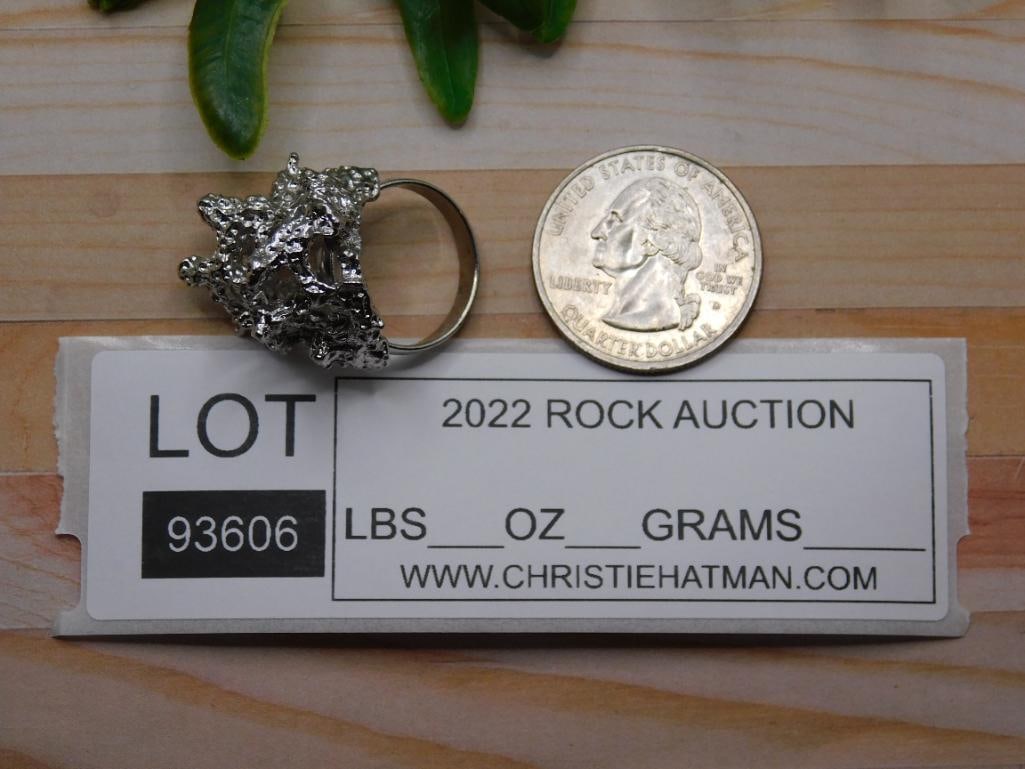 SILVER CLUSTER RING ROCK STONE LAPIDARY SPECIMEN - 2