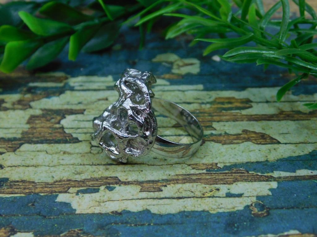 SILVER CLUSTER RING ROCK STONE LAPIDARY SPECIMEN - 2