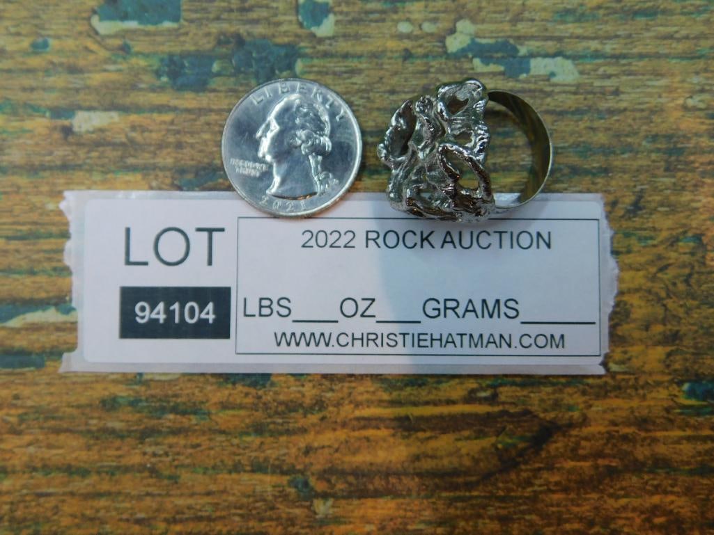 SILVER CLUSTER RING ROCK STONE LAPIDARY SPECIMEN - 4