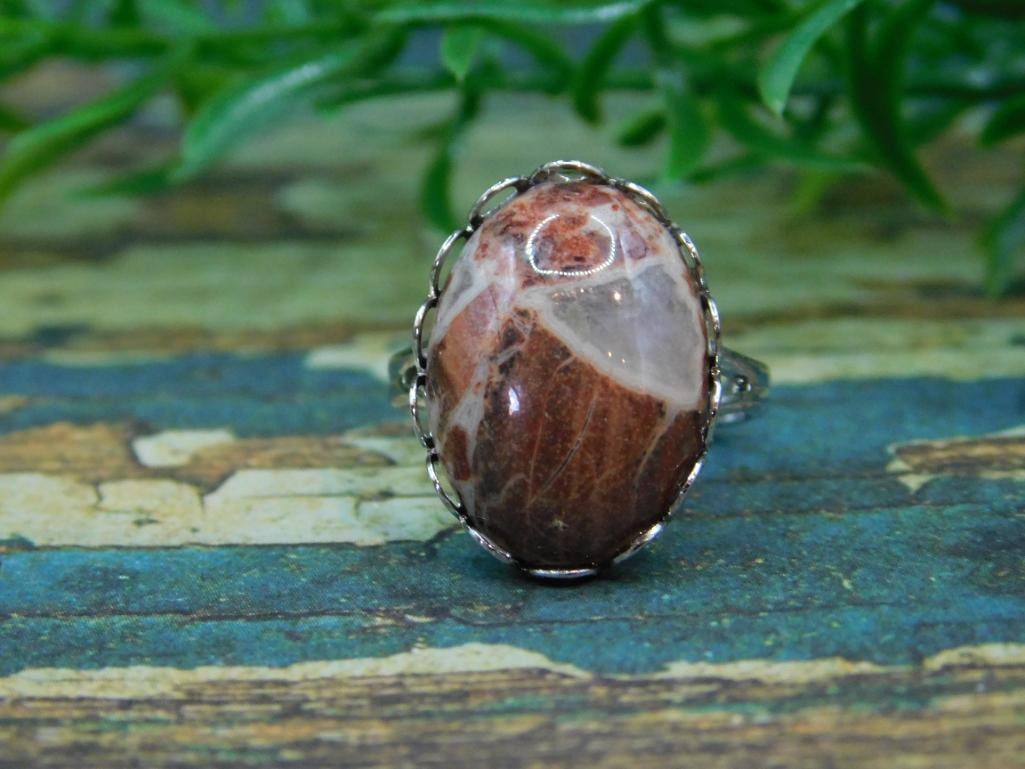 BRECCIATED JASPER RING ROCK STONE LAPIDARY SPECIMEN (1 of 4)