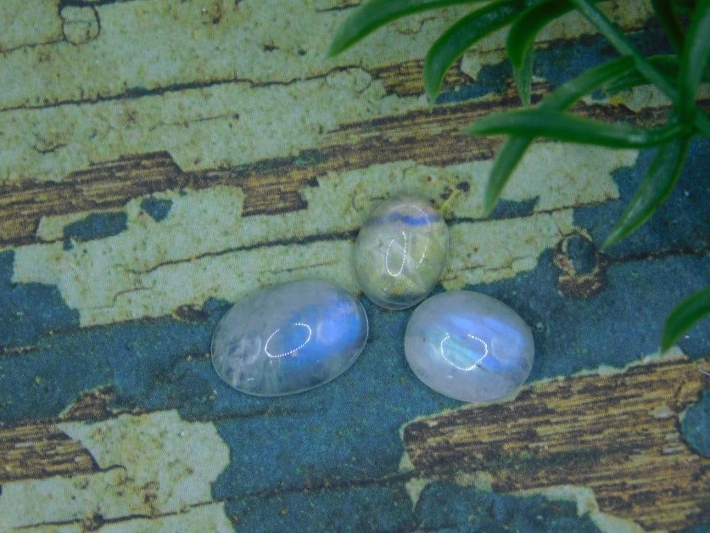 RAINBOW MOONSTONE CABOCHONS ROCK STONE LAPIDARY SPECIMEN (1 of 3)