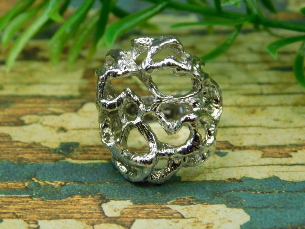 SILVER CLUSTER RING ROCK STONE LAPIDARY SPECIMEN (1 of 4)