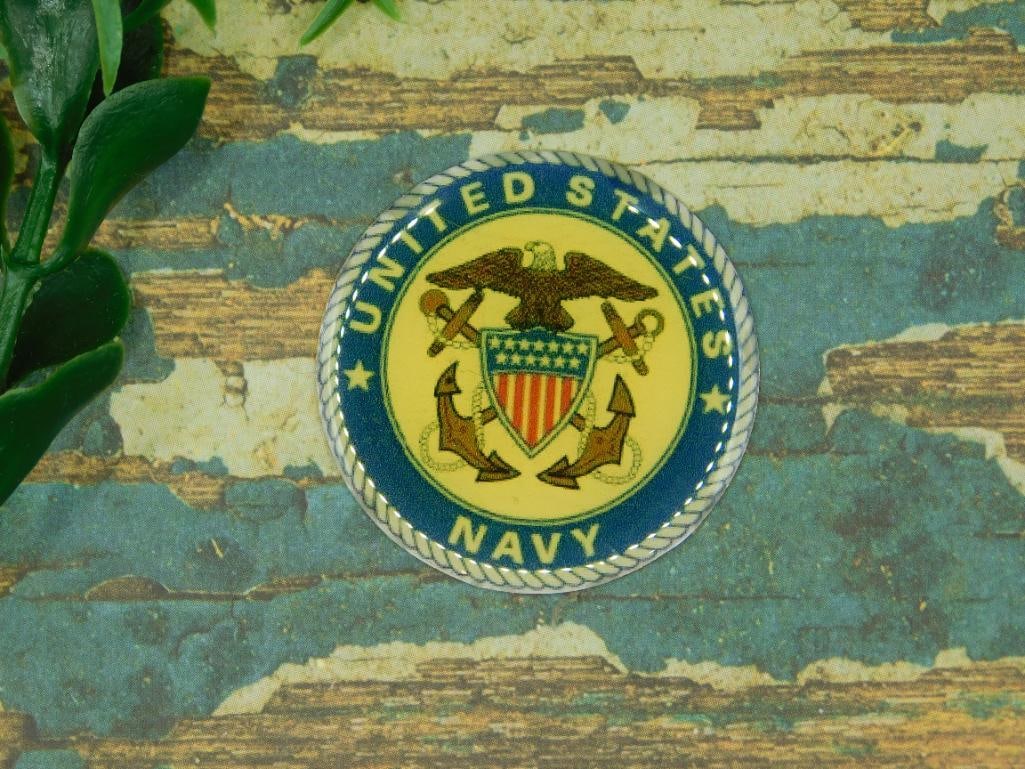 UNITED STATES NAVY CABOCHON ROCK STONE LAPIDARY SPECIMEN: UNITED STATES NAVY CABOCHON ROCK STONE LAPIDARY SPECIMEN