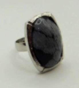 SNOWFLAKE OBSIDIAN RING ROCK STONE LAPIDARY SPECIMEN: SNOWFLAKE OBSIDIAN RING ROCK STONE LAPIDARY SPECIMEN