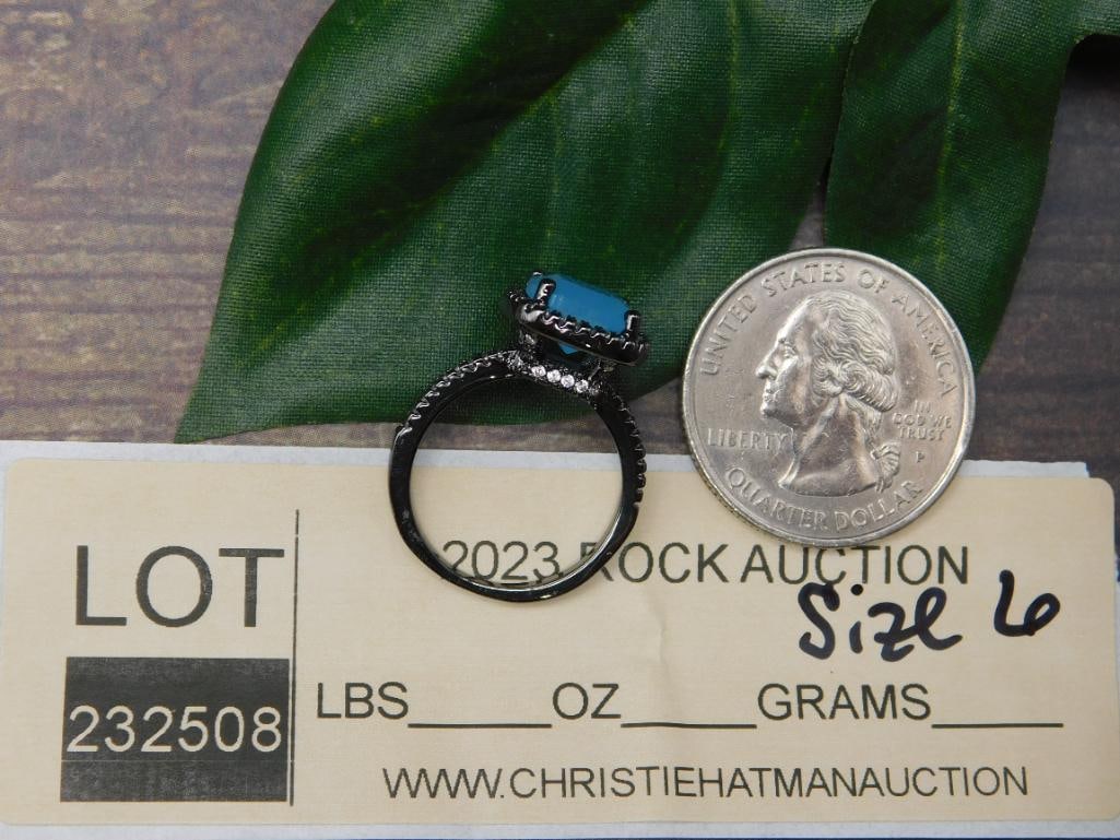 GENUINE STONE RING SIZE 6 - 2