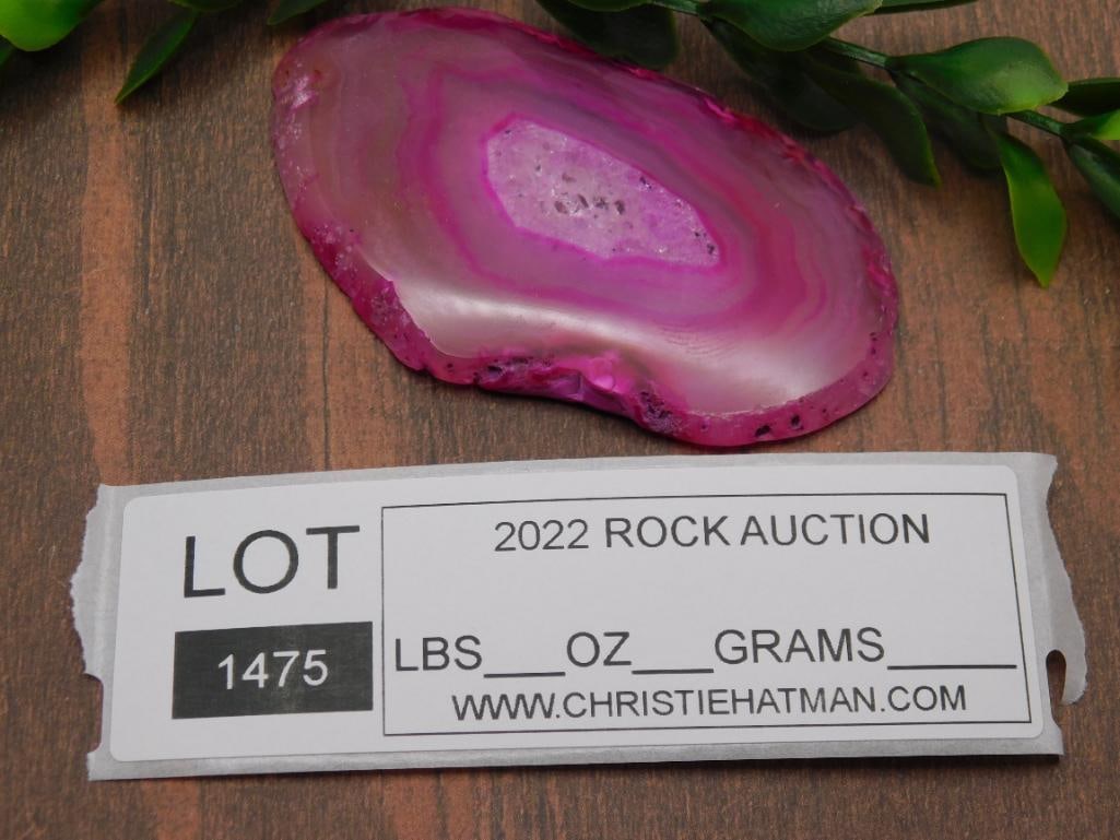 AGATE SLICE ROCK STONE LAPIDARY SPECIMEN - 3