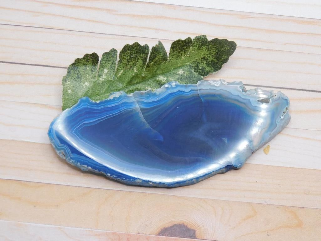 AGATE SLICE ROCK STONE LAPIDARY SPECIMEN: AGATE SLICE ROCK STONE LAPIDARY SPECIMEN