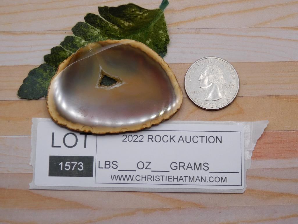 AGATE SLICE ROCK STONE LAPIDARY SPECIMEN - 2