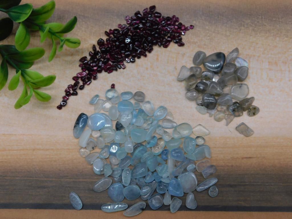 AQUAMRINE GARNET TOURMALINE IN QUARTZ ROCK STONE LAPIDARY SPECIMEN: AQUAMRINE GARNET TOURMALINE IN QUARTZ ROCK STONE LAPIDARY SPECIMEN