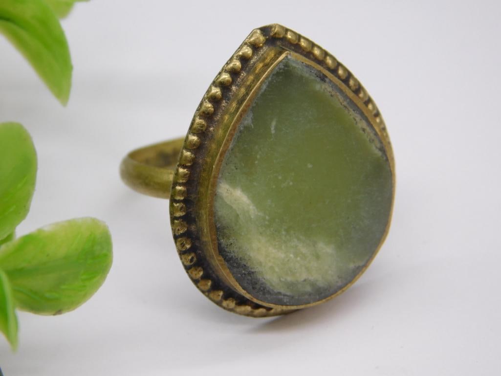 PREHNITE RING SIZE 10 ROCK STONE LAPIDARY SPECIMEN (1 of 2)