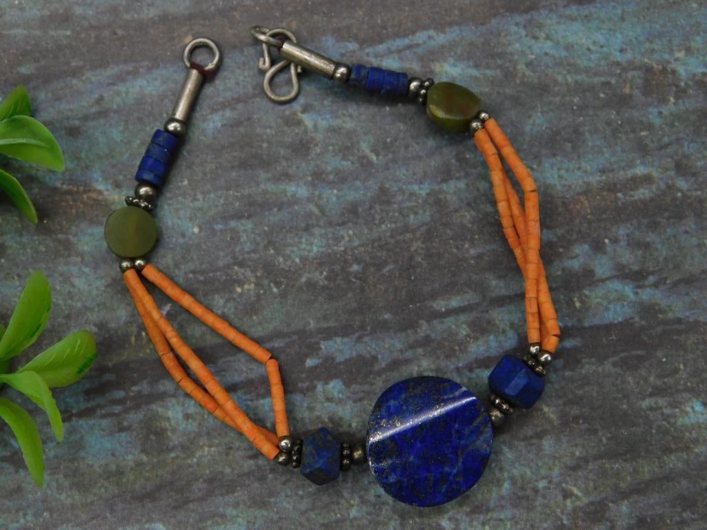 MIXED STONE BRACELET ROCK STONE LAPIDARY SPECIMEN (1 of 2)