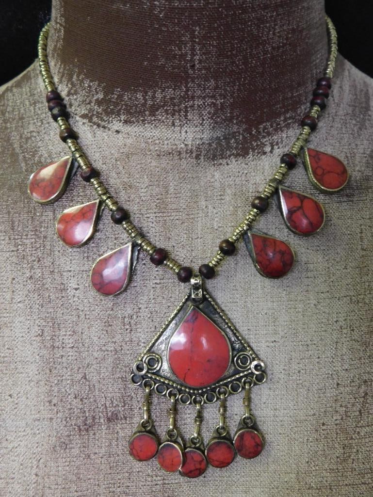 RED JASPER NECKLACE ROCK STONE LAPIDARY SPECIMEN (1 of 2)