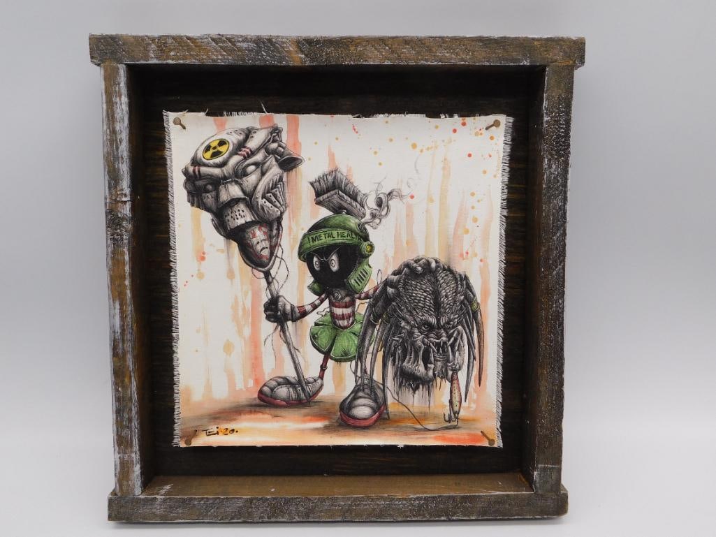 TROPHY HUNTER ART ON CANVAS BY ART BY TAI IN BOX FRAME WITH COA (1 of 6)