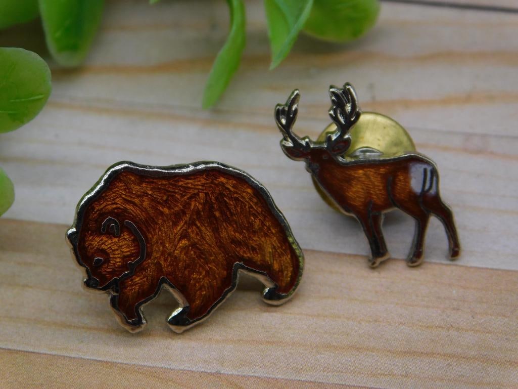 WILDLIFE ENAMEL PIN VINTAGE ANTIQUE: WILDLIFE ENAMEL PIN VINTAGE ANTIQUE