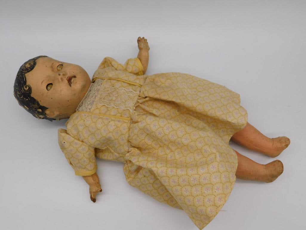 ANTIQUE COMPOSITION DOLL VINTAGE ANTIQUE TOY (1 of 3)