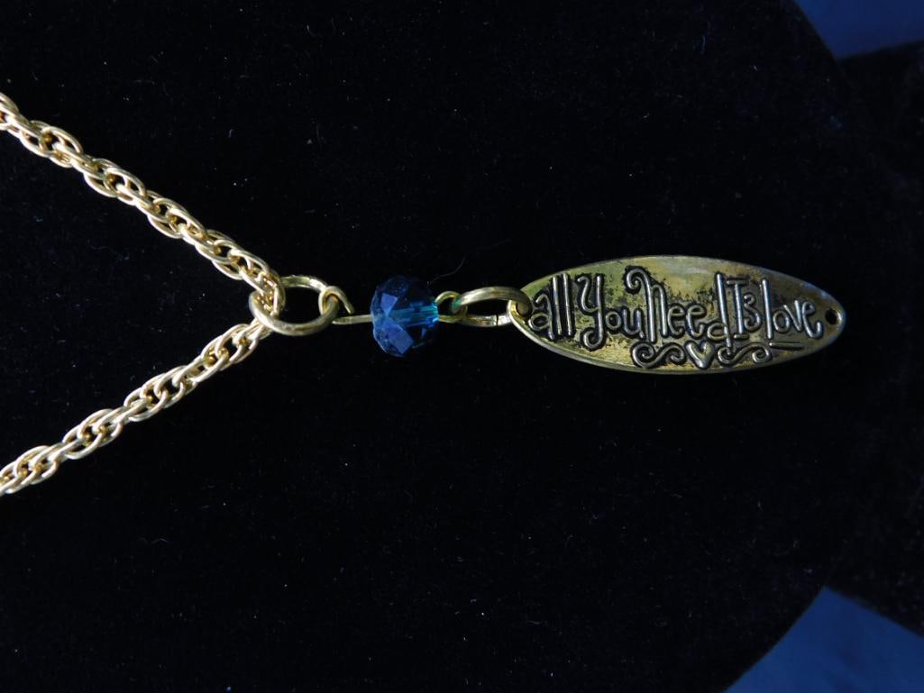 ALL YOU NEED IS LOVE NECKLACE: WELCOME TO HATMAN AUCTIONS! SPECIAL NOTICE: Please see photos for measurements and descriptions. ***Yes, we have in house shipping with MANY REPEAT CUSTOMERS because of our streamlined service. ****We