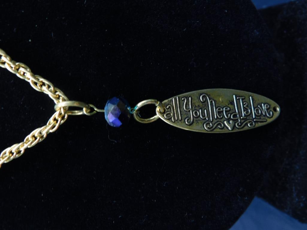 ALL YOU NEED IS LOVE NECKLACE: WELCOME TO HATMAN AUCTIONS! SPECIAL NOTICE: Please see photos for measurements and descriptions. ***Yes, we have in house shipping with MANY REPEAT CUSTOMERS because of our streamlined service. ****We
