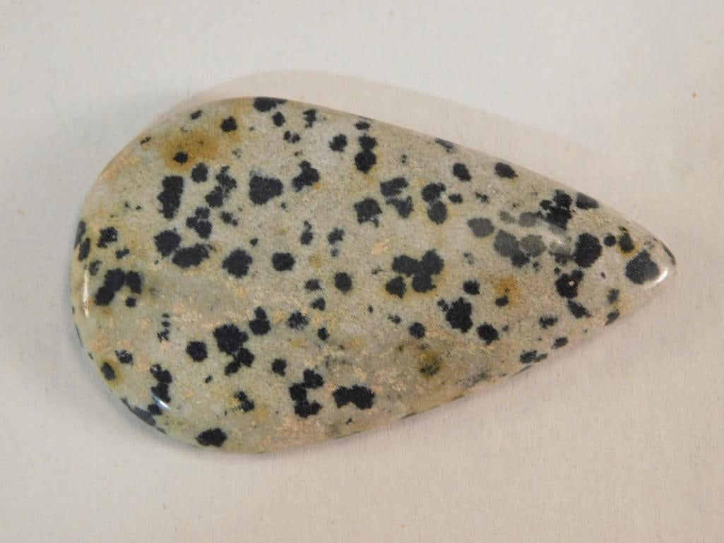 DALMATION JASPER CABOCHON ROCK STONE LAPIDARAY SPECIMEN (1 of 2)