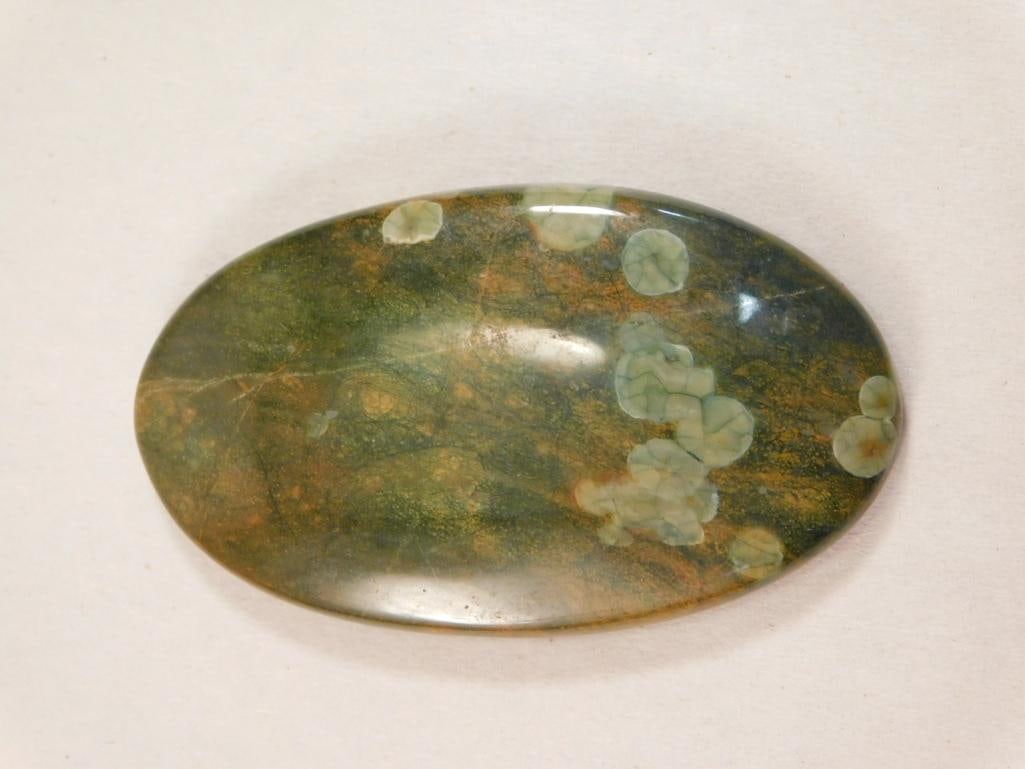 RHYOLITE CABOCHON ROCK STONE LAPIDARY SPECIMEN: WELCOME TO HATMAN AUCTIONS! SPECIAL NOTICE: Please see photos for measurements and descriptions. ***Yes, we have in house shipping with MANY REPEAT CUSTOMERS because of our streamlined service. ****We